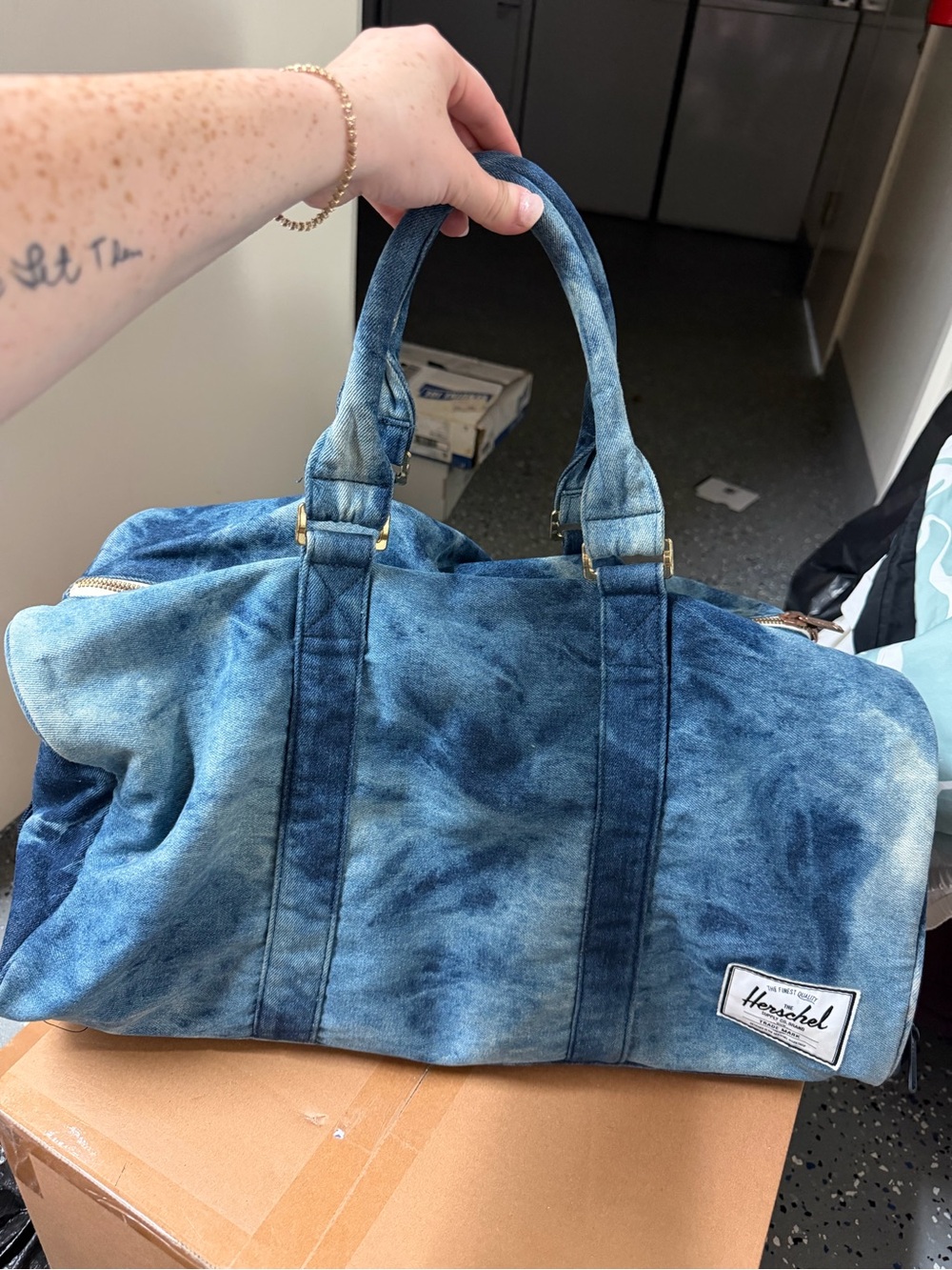 Herschel Supply Company Blue Tie-Dye Denim Weekender Bag